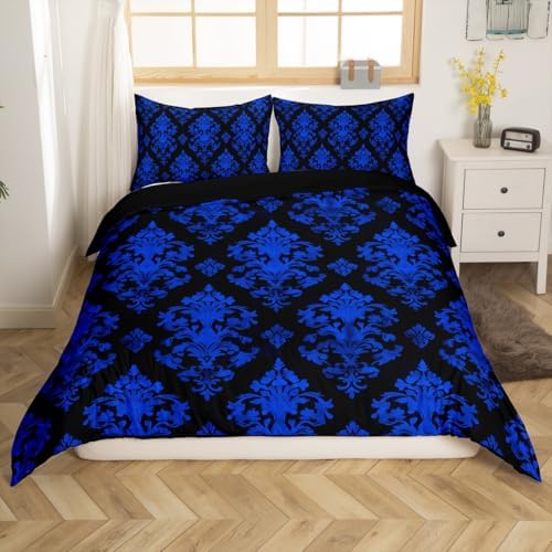 Erosebridal Blue Damask Duvet Cover Set Toddler Size 1