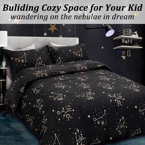 ZHH E-COMMERCE Duvet Cover Set King Kids - Starry Constellation Design
