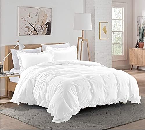 100 Cotton 600 Thread Count Frilled Duvet Cover Set