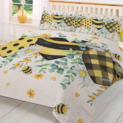 3 Piece Queen Bedding Set with Zipper and Corner Ties