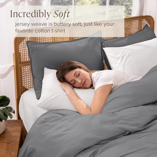 Bare Home Organic Cotton Duvet Cover Set - TwinTwin XL Grey