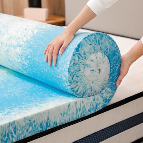 Bynex 3 Inch Twin Memory Foam Mattress Topper with Cooling Gel 1