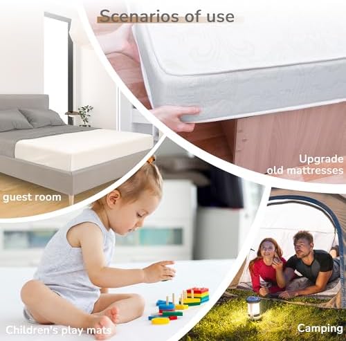 Aiwees 3 Inch Mattress Topper Cooling Memory Foam Back Pain Relief