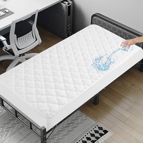 SPRINGSPIRIT Waterproof Cot Mattress Protector with Quilted Design and Deep Pocket