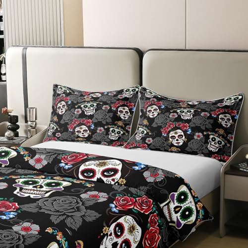 Castle Fairy Sugar Skull Duvet Set Queen Size 3 Pcs 1