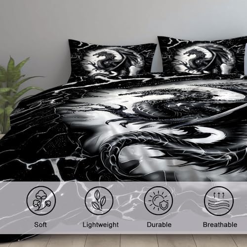 PREAUREUM Dragon Kids Bedding Set Twin Size