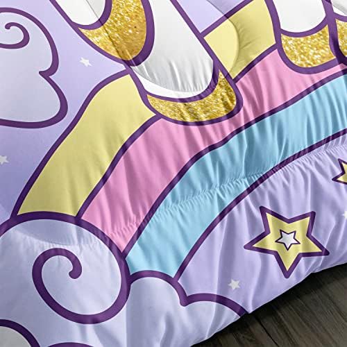 Axolotl Rainbow Unicorn Comforter Set Twin