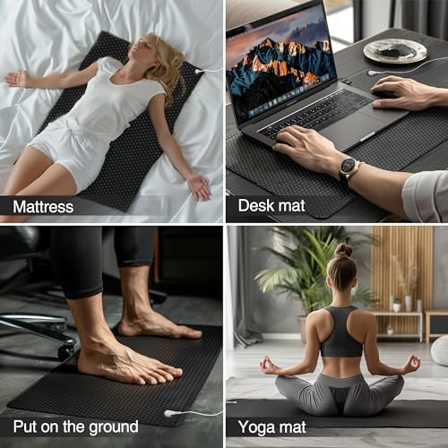 Dragsui Grounding Mat for Bed - 27x54 Anti-Slip PU Leather