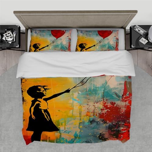 HOBBOY Farmhouse Duvet Cover Set with Zipper and Pillowcases