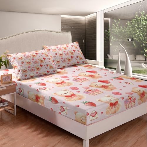 Feelyou Teddy Bear Sheet Set Twin Size Ultra Soft