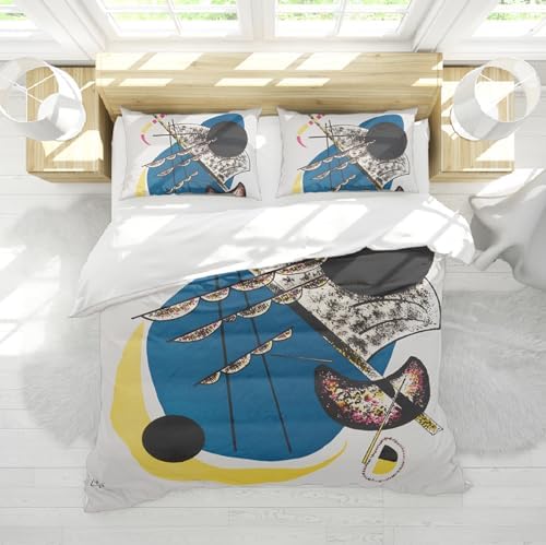 HOBBOY Cartoon Sailboat Duvet Cover Set 3pc Twin XL