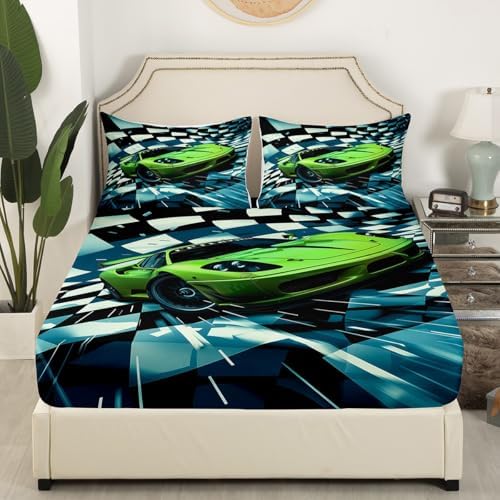 Feelyou Race Car Fitted Sheet Set Twin Size