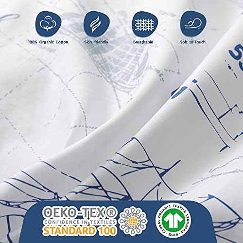SimpleOpulence Organic Cotton Duvet Cover Set Twin 3Pcs