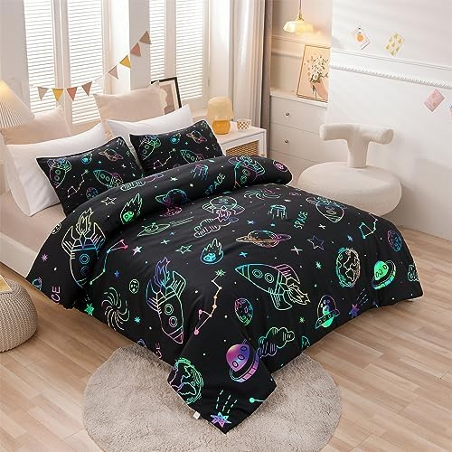 Aimuan Rocket Print Comforter Set for Kids