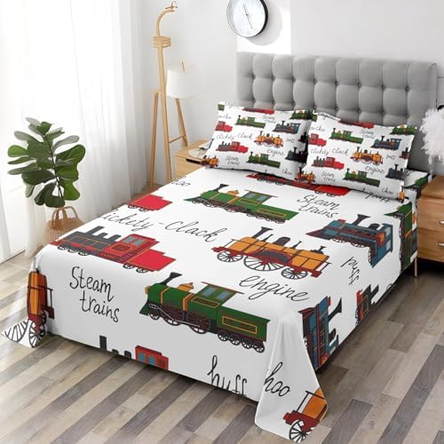 WeCozy Queen 4 Pcs Fitted Sheet Set with 14 Deep Pocket