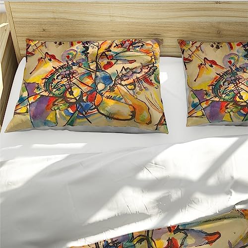 HOBBOY Cartoon Graffiti Kandinsky Duvet Cover Set with Zipper and 2 Pillowcases