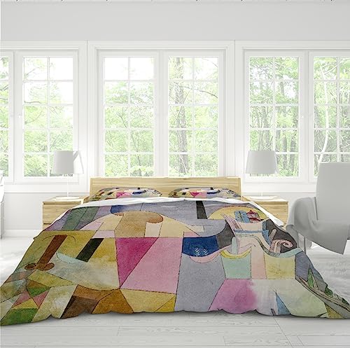HOBBOY Paul Klee Duvet Cover Set with Zipper California King