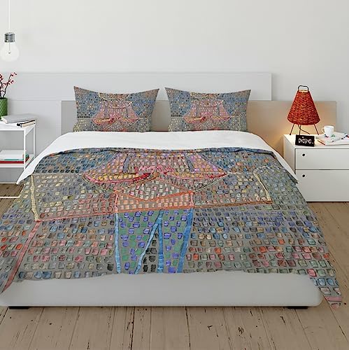 HOBBOY Paul Klee Art 3pc Duvet Set with Zipper Pillowcases
