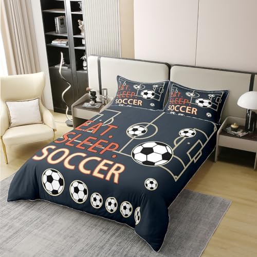 Feelyou Soccer Duvet Cover Set Twin No Comforter 1