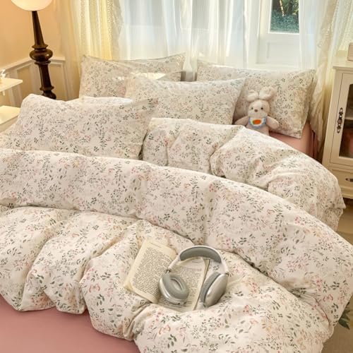 Jolusere Cotton Floral Duvet Cover Set Queen