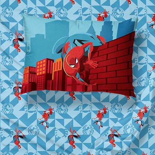 Sunny Side Up Spiderman Kids Sheet Set Blue 4 Piece Full
