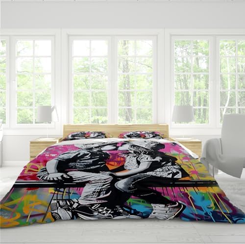 HOBBOY Kids Duvet Cover Set Graffiti 3pc Twin XL