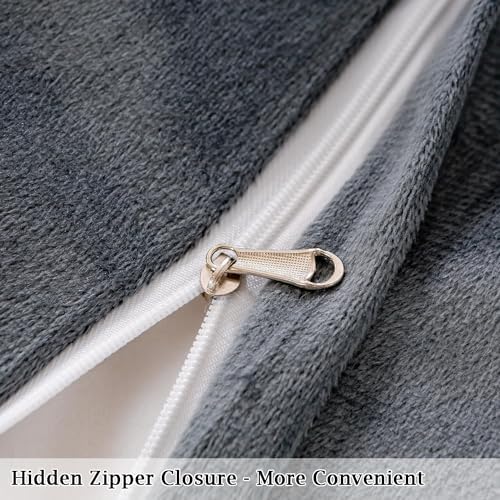ZRNBAST Plush Shaggy Duvet Cover Set Twin Gray