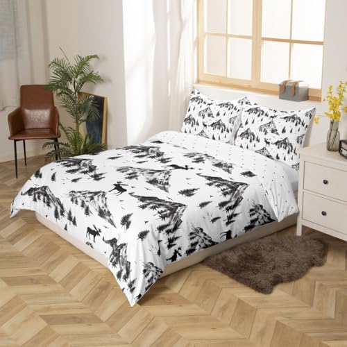 Jejeloiu Cute Deer Duvet Cover Set 3Pcs