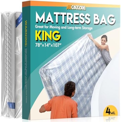 Axgatoxe Plastic Mattress Bag for Moving - King Size 4MIL