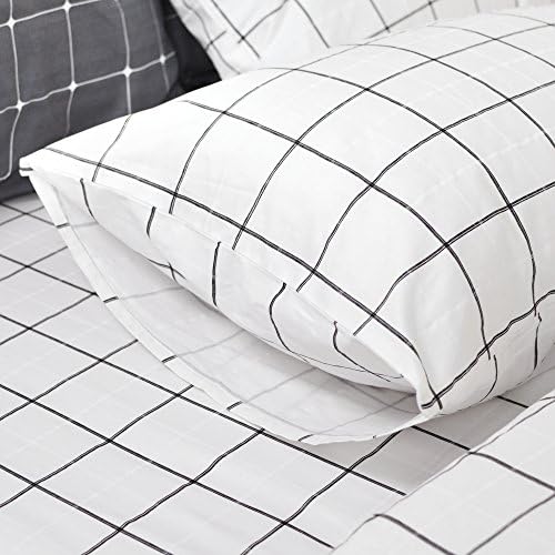 FADFAY Grid Duvet Cover Set 3 Pieces Twin XL Size