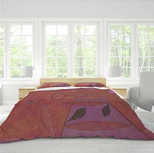 HOBBOY Dreamy Red Duvet Cover Set with Zipper Closure 3pc