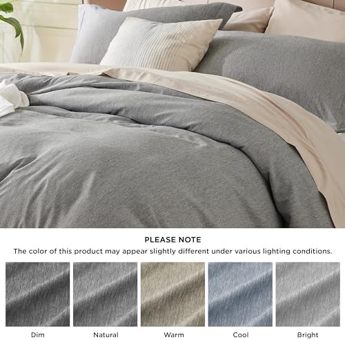 Bedsure Dark Grey Duvet Cover Set 3 Pieces