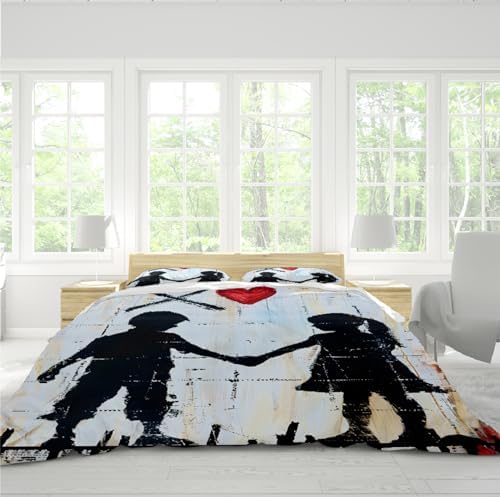 Cute Kids Duvet Cover Set with Hand Holding Pattern 3pc