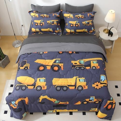 Wajade Kids Construction Truck 7-Piece Comforter Set