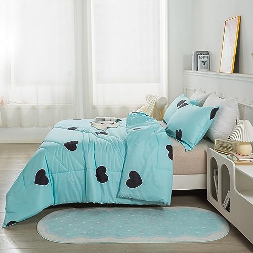 Caressma Love Heart Pattern King Size Comforter Set