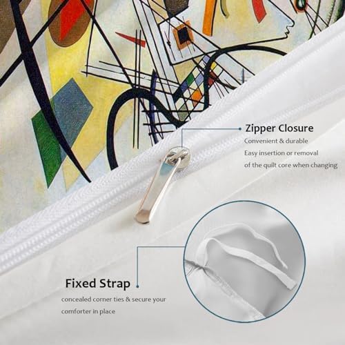 HOBBOY Breathable Kids Duvet Cover Set with Zipper 3pc Kandinsky Aesthetic Twin XL