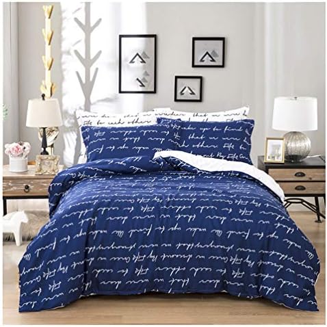 Homebed Full Queen Duvet Cover Set 3-Piece Reversible Love Letters
