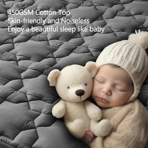 CozyLux Dark Grey Mattress Pad with Deep Pocket