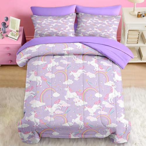 Pamnest Unicorn Comforter Set Twin 5 Pcs