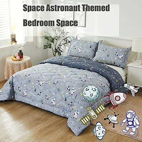 Brandream Kids Space Bedding Set 3-Piece Cotton Comforter Set