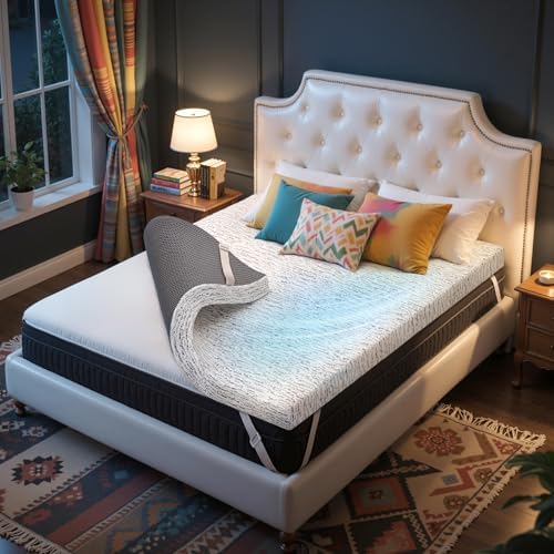 CHUN YI Cooling Mattress Topper 4 Inch Gel Memory Foam
