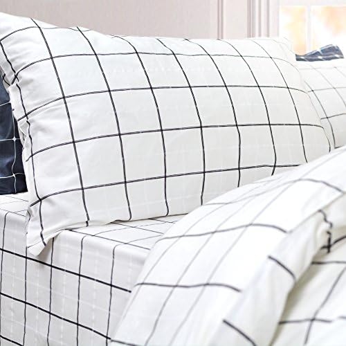 FADFAY Grid Duvet Cover Set 3 Pieces Twin XL Size