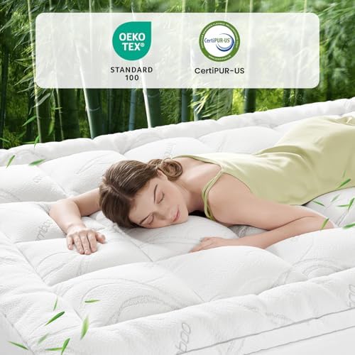 Homemate Twin XL Mattress Topper with Cooling Gel and Fluffy Pillow Top