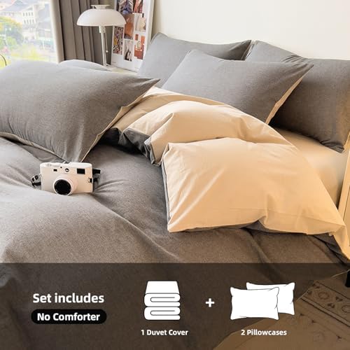 DCSKY Striped Duvet Cover Set 3 PCs Queen Size