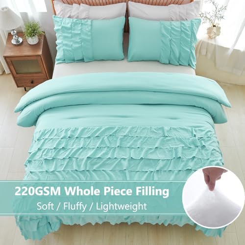 PERFEMET Teal Boho Full Comforter Set for Girls
