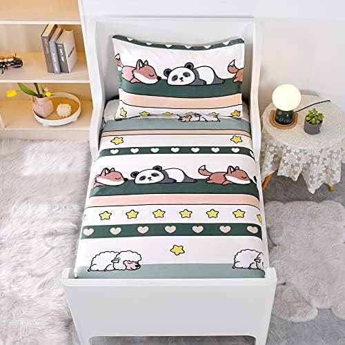 Hecnoey Kids Sheet Pillowcase Set - Twin Size Animal Print