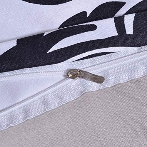 Feelyou Queen Duvet Cover Set Black White Zipper 3 Pc
