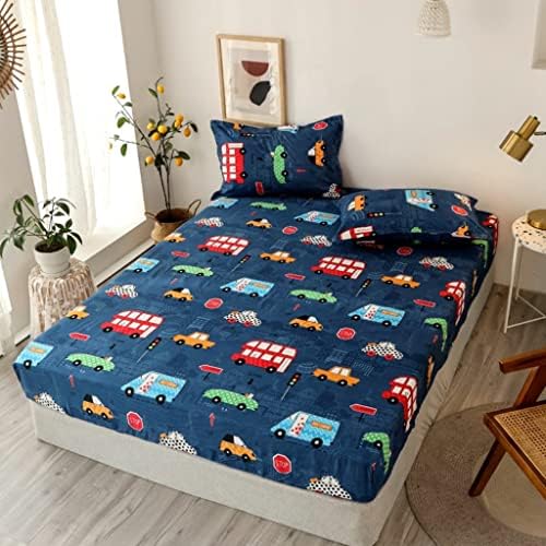 Feelyou Kids Cartoon Cars Bed Sheet Set King Size