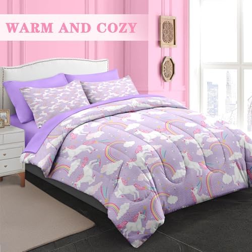 Pamnest Unicorn Comforter Set Twin 5 Pcs