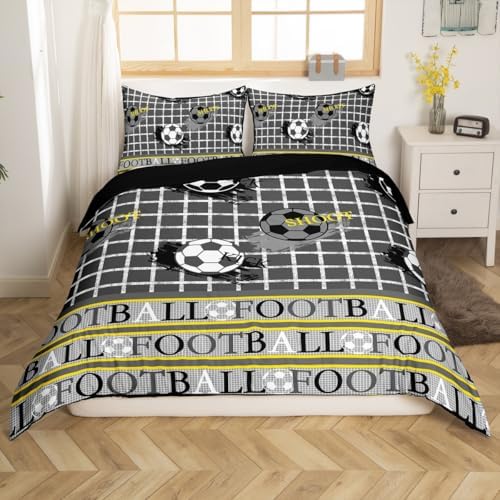 Erosebridal Football Comforter Set King Size Grey Yellow